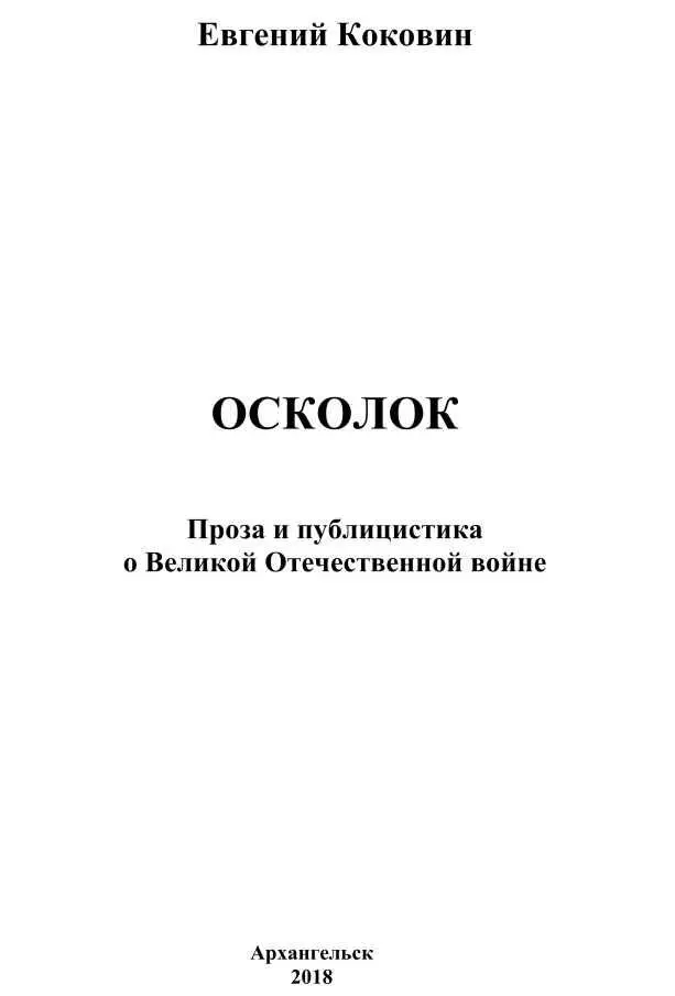 С ФРОНТОВЫМ ПРИВЕТОМ Завещание военкора Евгения Коковина Произведения - фото 1