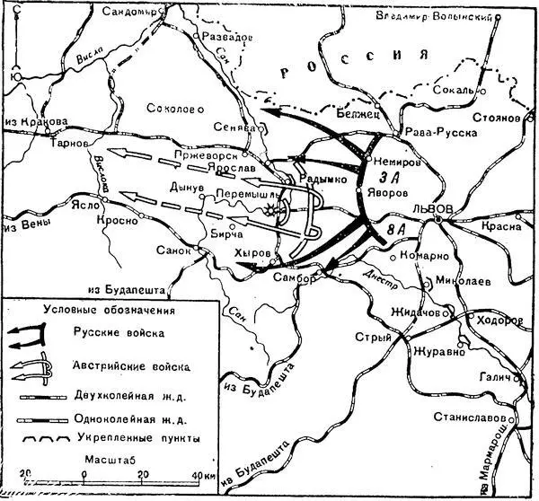 Схема 7Штурм Перемышля 7 октября 1914 г Общая обстановка к 27 сентября 1914 - фото 14