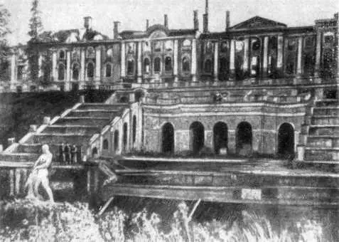 Большой петергофский дворец в 1942 году Снимок из немецкого журнала Здесь - фото 37