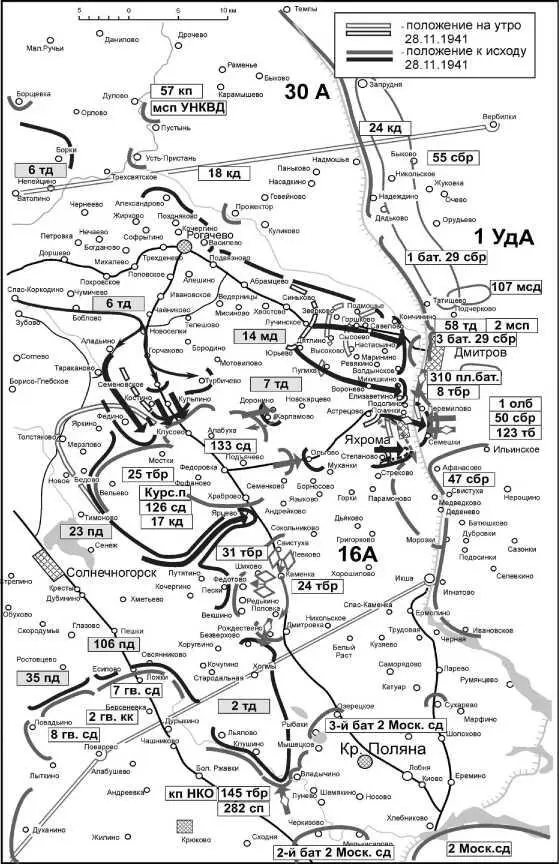 Положение на правом фланге Западного фронта 28 ноября 1941 г Ударная группа - фото 47