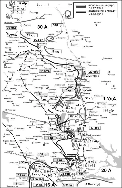 Положение на правом фланге Западного фронта 5 декабря 1941 г На - фото 100