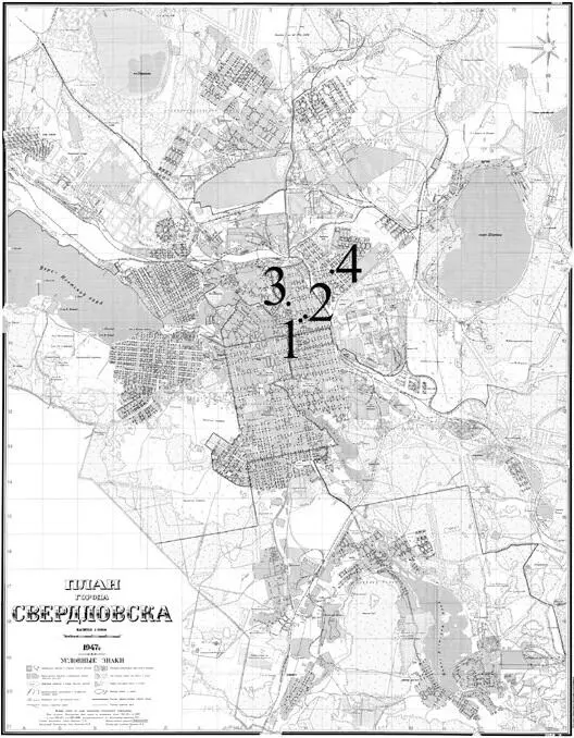 Карта Свердловска с указанием мест инцидентов с малолетними детьми по состоянию - фото 31