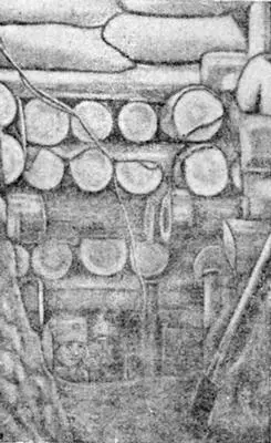 Рис 5Наблюдательный пункт в блиндаже в окопах у Заосье Март 1916 г - фото 5