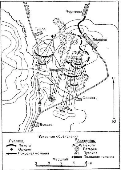 Рис 12Бой у Яблонна 2930 августа 1914 г Только к вечеру по открыто стоящим - фото 12