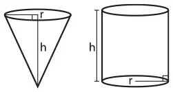 Конус и цилиндр имеют одинаковые высоту и радиус Чему равно соотношение - фото 119