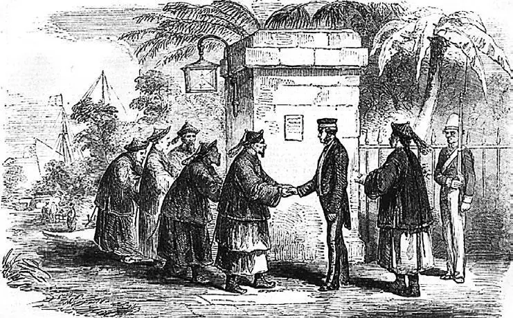 Китайские коллаборационисты в Кантоне 1858 год Европейская гравюра XIX века - фото 33