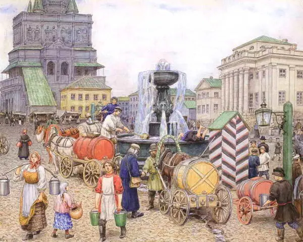 А М Васнецов У водоразборного фонтана на Сухаревской площади в конце XIX - фото 156
