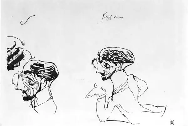 Карикатура на М А Кузмина 1909 А Н Бенуа 1908 Е Е Лансере 1914 - фото 168
