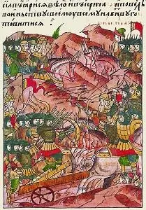 Битва на Ворскле Миниатюра XVI в из Лицевого летописного свода Оказавшись в - фото 14