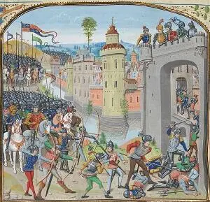 Эдуард III при взятии Кана 1346 г Из хроник Фруассара Однако мятежи во - фото 10