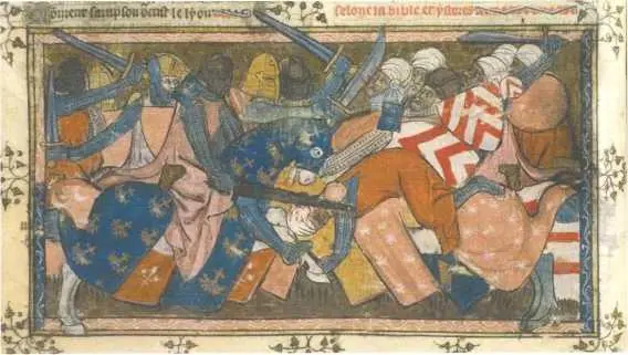 Битва евреев с хананеями Миниатюра Париж XIV век Мученичество Св Этьена - фото 5