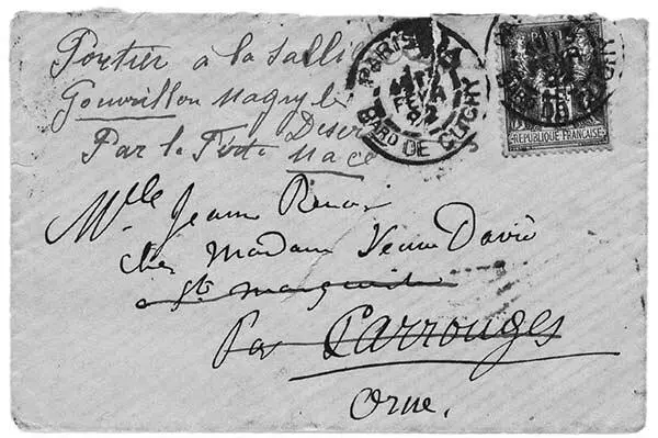 Конверт надписанный рукой Ренуара 11 февраля 1892 года адресованный - фото 20