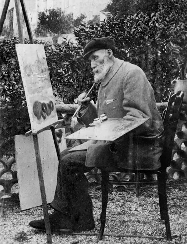 Ренуар за работой перед виллой Пост Кань Ок 1906 Фотограф неизвестен - фото 34