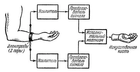 Рис 1 Блоксхема биоэлектрического протеза предплечья по А Бутко - фото 24