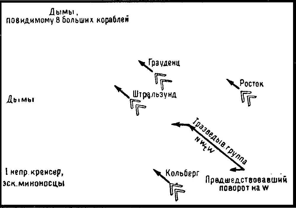 Схема 5 Бой у Доггербанки Положение в 8 ч 20 м 24 января 1915 г - фото 10