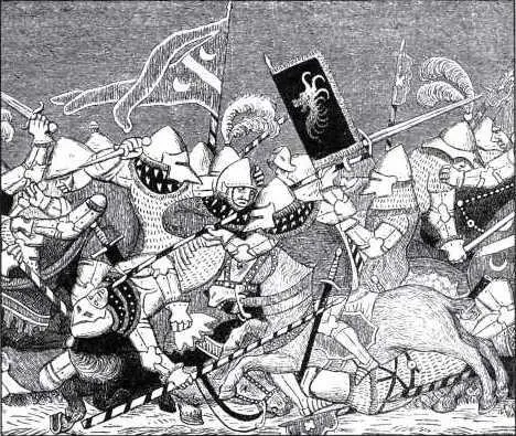 Битва при Земпахе Миниатюра 1385 г из рукописи Рудольфа фон Хоэнэмса - фото 381