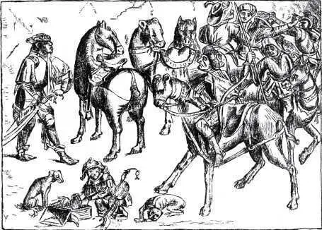 Карикатурное изображение турецких воинов Рисунок XV в Нюрнберг Германский - фото 443