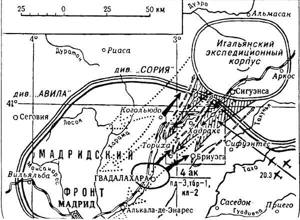 Общий ход Гвадалахарской операции с 8 по 22 марта 1937 года 19 марта авиация - фото 23