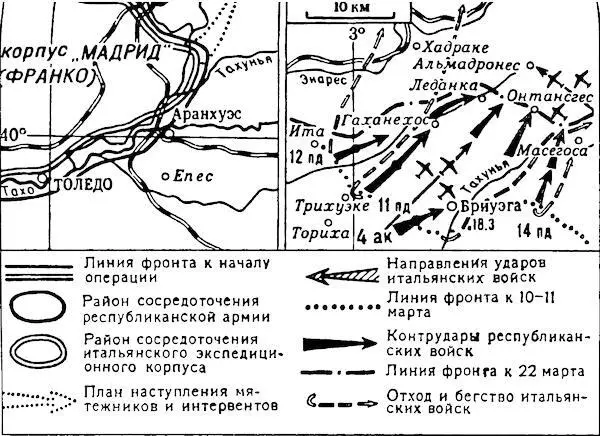 Общий ход Гвадалахарской операции с 8 по 22 марта 1937 года 19 марта авиация - фото 24