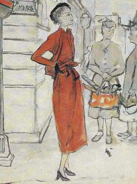 Рисунок Диора английский Vogue 1947 Рисунок Рене Грюо для Диора 1948 - фото 87