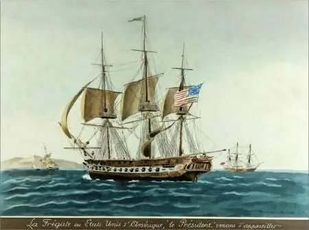 USS President в Атлантике Акварель 1828 г Худ ЖЖ Бижан И тут вперед - фото 54