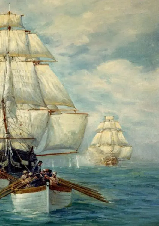 USS Constitution уходит от погони 18 июля 1812 г Худ Э Фишер 1822 г За - фото 17