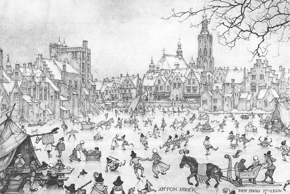 Рисунок голландского живописца Антона Пика жители Гааги катаются на коньках по - фото 6