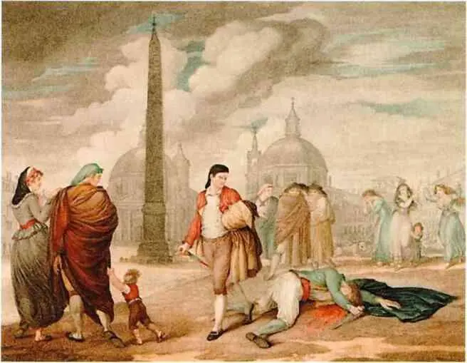 Дуэль на Пьяцца дель Попполо Шарль Гриньон 1796 г Ссора каморристов - фото 223