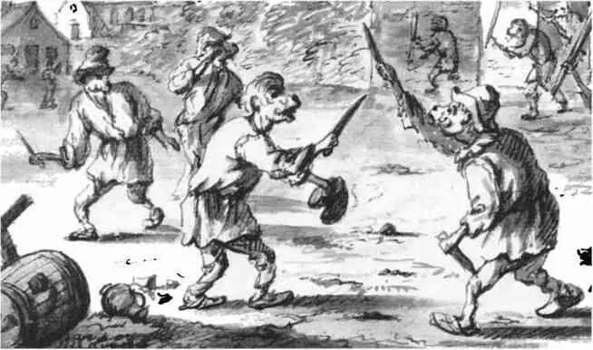 Рис 40 Обезьянья дуэль на ножах Карикатура Михель Карри 1667 г Но с конца - фото 261