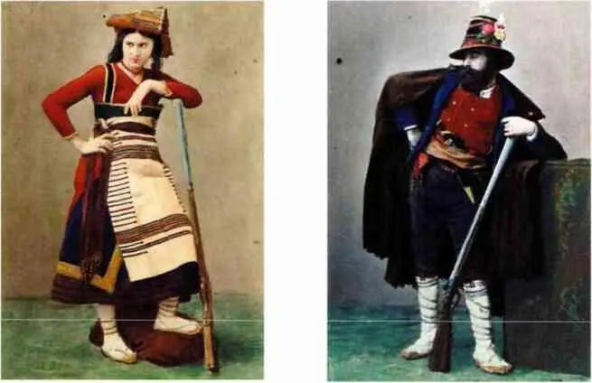 Лубочное изображение бригантов в национальных костюмах 1860е Бой Даниэля - фото 404