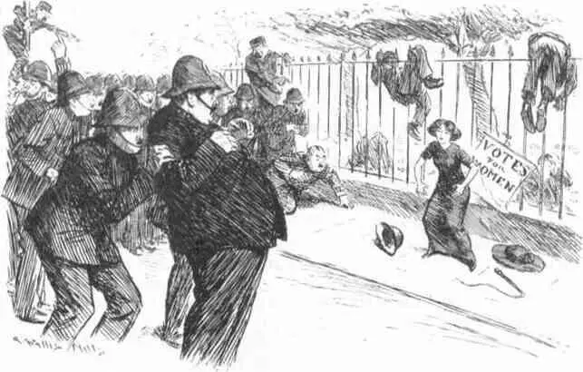 Рис 21 Суфражистка владеющая джиуджитсу Карикатура 1910 г Поединок на - фото 472