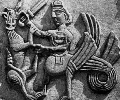 Волх сражается с Индриком Рельеф Дмитровского собора Владимир XII в Волх - фото 39