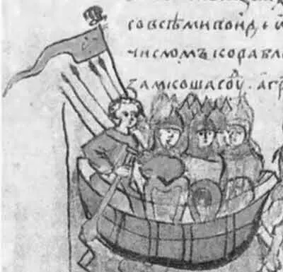Рис 41 Олег с войском воюет на Балканах Миниатюра из Радзивиловской - фото 17