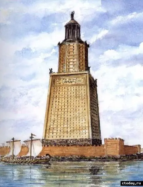 Александрийский маяк и остров Фарос в бухте Александрии с панорамой города - фото 5