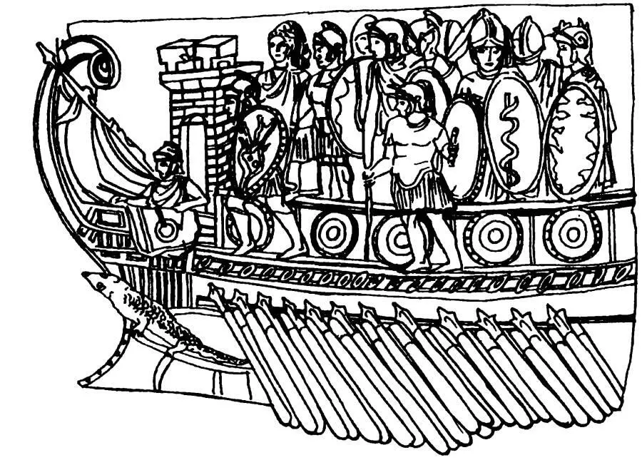 Римский военный корабль 469 Наголову разбитый он переправился в Эфес и оттуда - фото 6