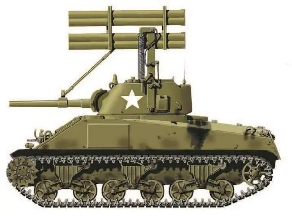 Американская реактивная система залпового огня T34 Calliope на шасси среднего - фото 76