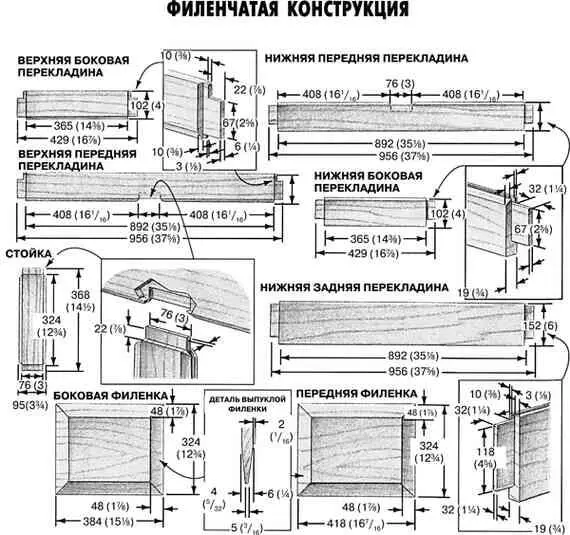 Единственная стойка соединяется с двумя передними перекладинами соединениями - фото 93