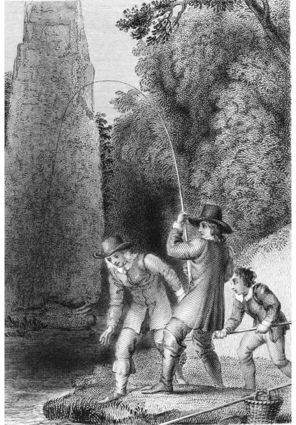 Вываживание форели Гравюра Августа Фокса по рисунку Томаса Стотхарда 1825 - фото 50
