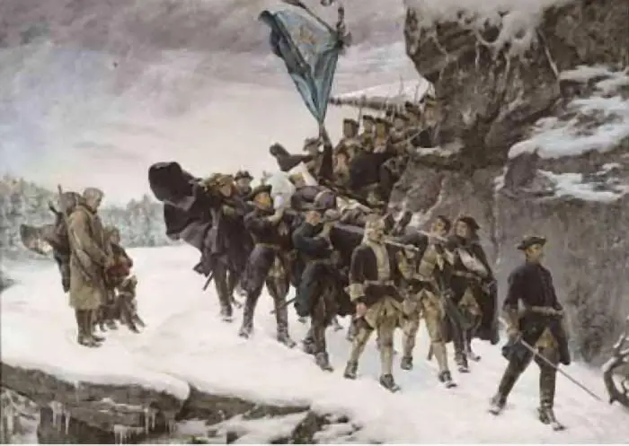 Тело Карла XII уносят с поля битвы Картина работы Густафа Сёдерстрёма 1884 - фото 10