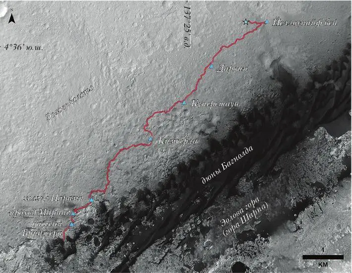 На карте изображен маршрут перемещения Curiosity с места посадки в августе 2012 - фото 48