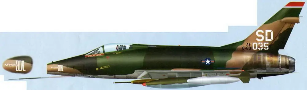 F100D71 NA кна Аллена P Левиса из 306й АЭ USAF Тай Хоа зима 196970 гг - фото 73