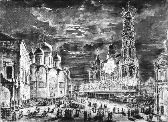 Ф Алексеев Иллюминация на Соборной площади Кремля в честь коронации - фото 150