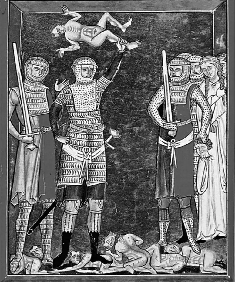 Избиение младенцев миниатюра из германского манускрипта 1350 г Британская - фото 341