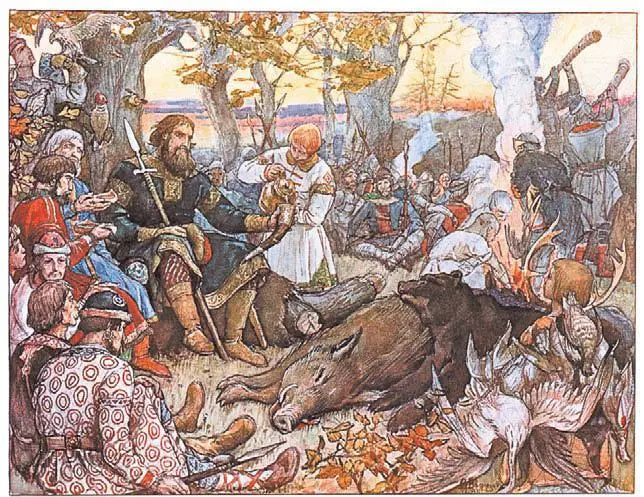 ВМ Васнецов Отдых Владимира Мономаха после охоты Начало конца После - фото 103