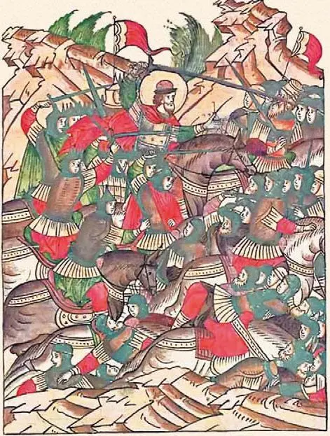 Невская битва 1240 г Миниатюра из Лицевого летописного свода XVI в - фото 148