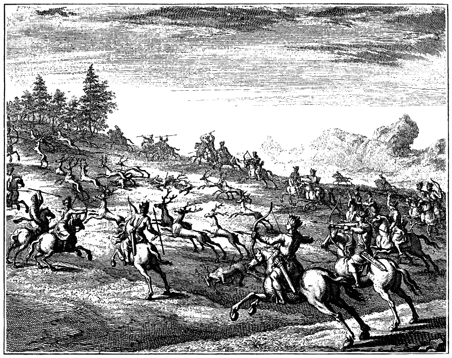 Литовцы на охоте Гравюра XVII в Оскар Томаш Сосновский Ядвига и Ягелло - фото 179