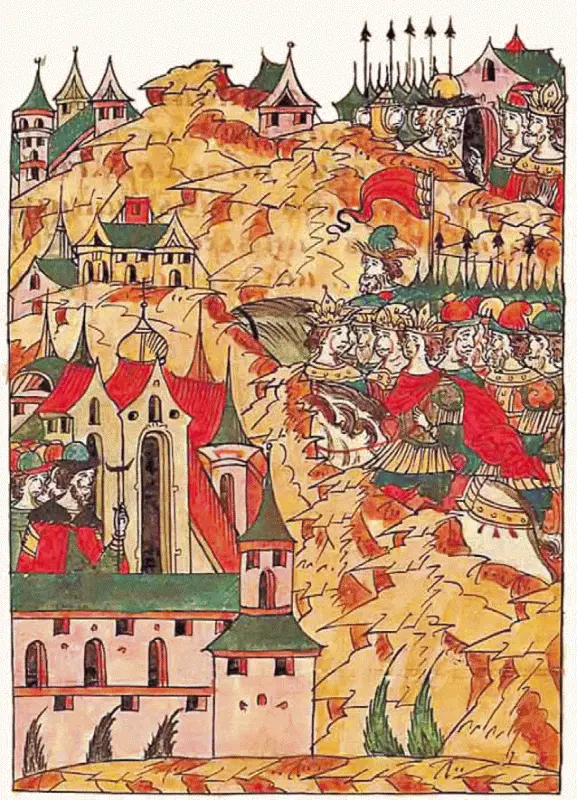 Нашествие Едигея Миниатюра из Лицевого летописного свода XVI в Нашествие - фото 223