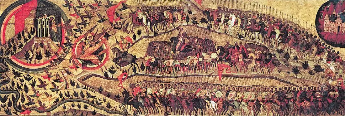 Икона Благословенно воинство Небесного Царя написанная в память Казанского - фото 261