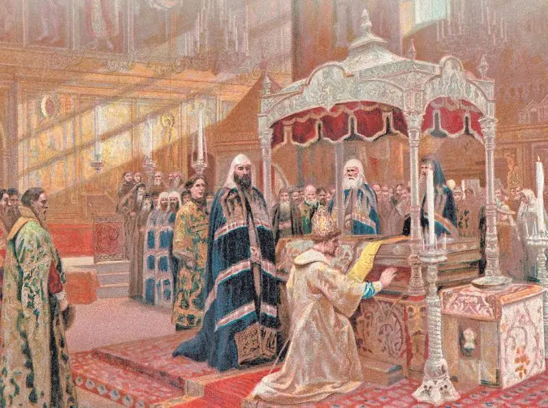 АД Литовченко Царь Алексей Михайлович и патриарх Никон в Успенском соборе - фото 331