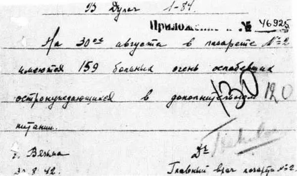 Записка М Ю Чуловского 300842 г О медиках вяземских лагерей смерти - фото 21